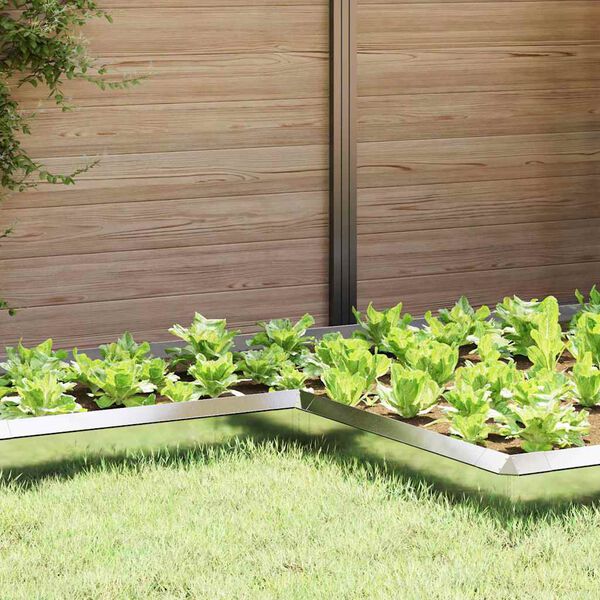 vidaXL Snigelfence 4 pcs Silver 10 x 10 x 25 cm Rostfritt st&aring;l