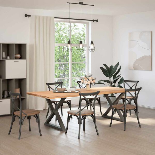 vidaXL Matbordsben 2 st antracit 90x(72-73,3) cm stål