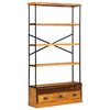 vidaXL 5-Tier Bokhylla Naturlig 100 x 30 x 180 cm Massivt mangotr&auml;