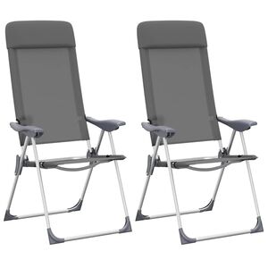 vidaXL Hopf&auml;llbara campingstolar 2 st aluminium gr&aring;