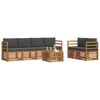 vidaXL Utomhussoffset 7 pcs Naturlig och Antracit Massivt Akaciatr&auml;