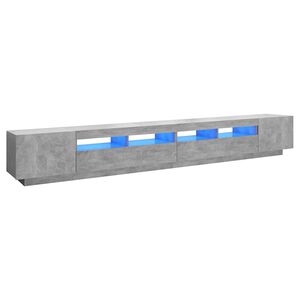 vidaXL TV-b&auml;nk med LED-belysning betonggr&aring; 300x35x40 cm