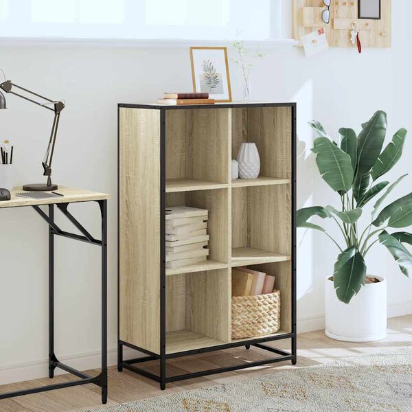 vidaXL Bokhylla sonoma-ek 65,5x33x107,5 cm konstruerat tr&auml;