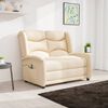 vidaXL Massagefåtölj 2-sits gräddvit tyg