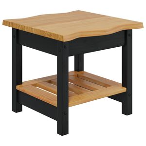 VidaXL Sidobord med hylla EKAI Svart 50 x 50 x 45,5 cm Massiv furu
