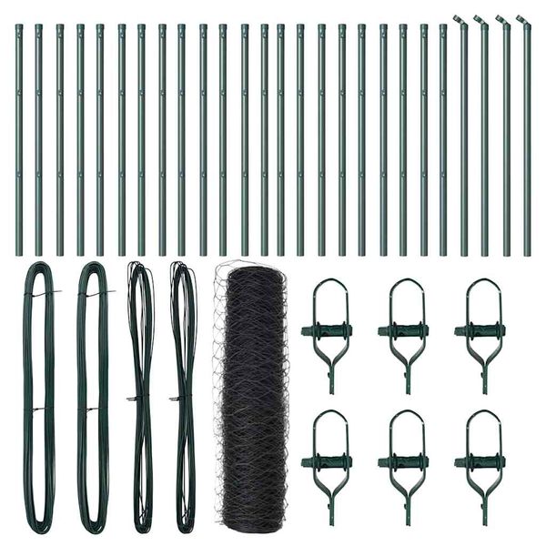 vidaXL St&auml;ngselstolpe Gr&aring; 50 x 0,8 m (50 mm mesh) St&aring;l och PVC