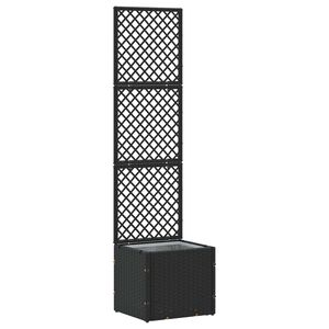 vidaXL Tr&auml;dg&aring;rdsspira planterare Svart 35 x 30 x 135 cm Metall