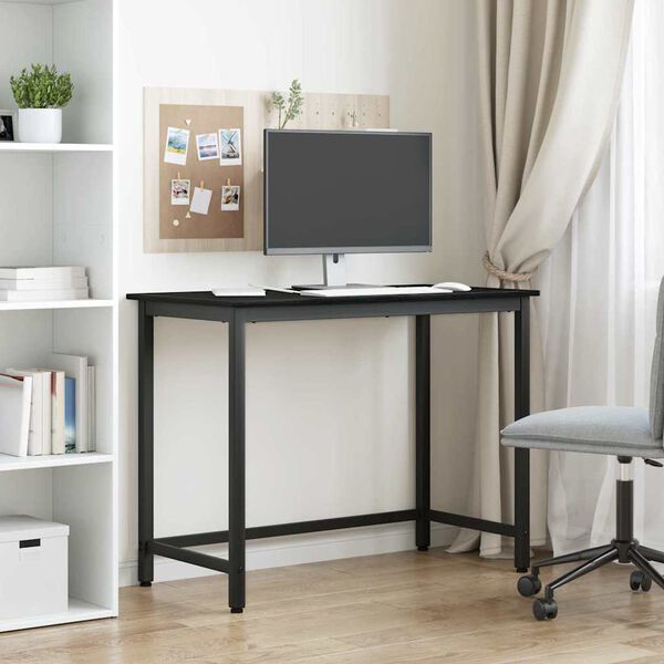 vidaXL bord Svart Ek 80 x 50 x 76,5 cm Konstruerat tr&auml; och st&aring;l