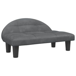 vidaXL Hundb&auml;dd m&ouml;rkgr&aring; 70x52x30 cm sammet