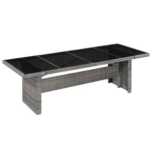 vidaXL Tr&auml;dg&aring;rdsbord 240x90x74 cm konstrotting och glas