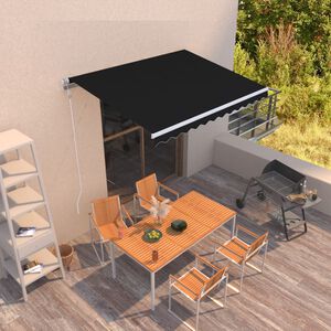 vidaXL Markis automatiskt inf&auml;llbar 300x250 cm antracit