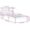 vidaXL Sängram utan madrass vaxbrun 75x190 cm massiv furu