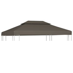 vidaXL Paviljongtak med ventilering 310 g/m&sup2; 4x3 m taupe