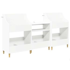 vidaXL Mediam&ouml;belset 3 st Vit 212 x 46 x 112 cm Konstruerat tr&auml;
