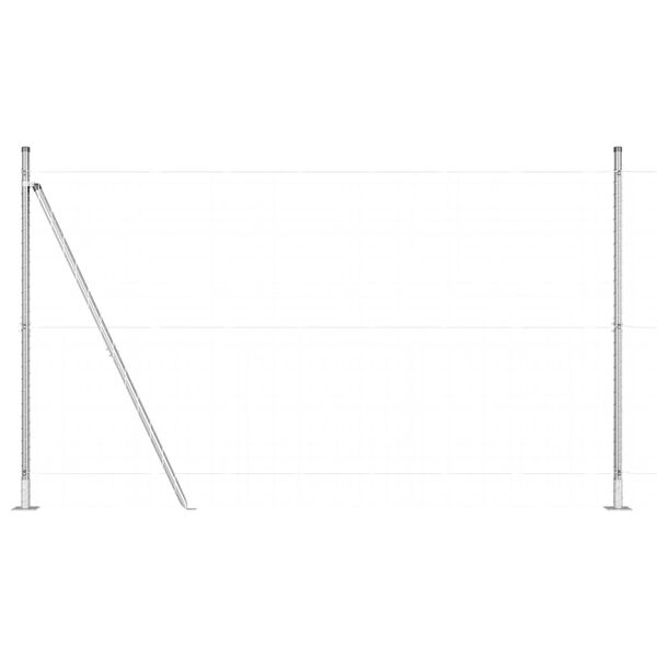 vidaXL Staketstolpar 7 pcs Silver Ø32mm 170 cm Galvaniserat stål