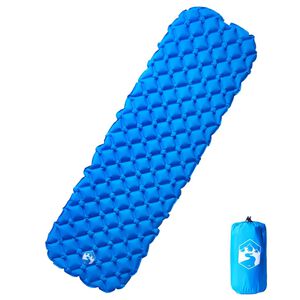 vidaXL Uppbl&aring;sbar campingmadrass 1 person bl&aring; 190x58x6 cm