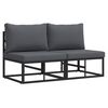 vidaXL Utomhus M&ouml;bler 2 Stycke Svart och Anthracit 70 x 71,5 x 71 cm