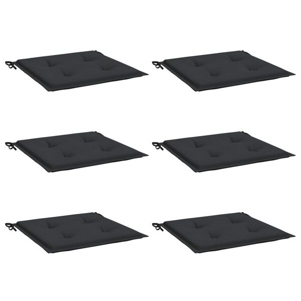 vidaXL Stolsdynor 6 st svart 50x50x4 cm oxfordtyg