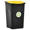 vidaXL Soptunna med lock 50L svart och gul