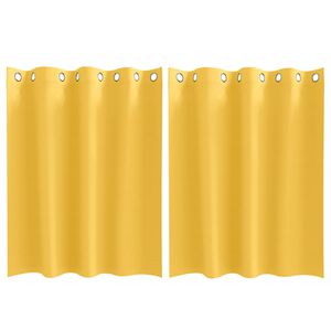 vidaXL M&ouml;rkl&auml;ggningsgardiner med Ringar 2 pcs Senapsgul 140 x 140 cm