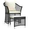 vidaXL Loungegrupp med dynor 2 delar svart konstrotting