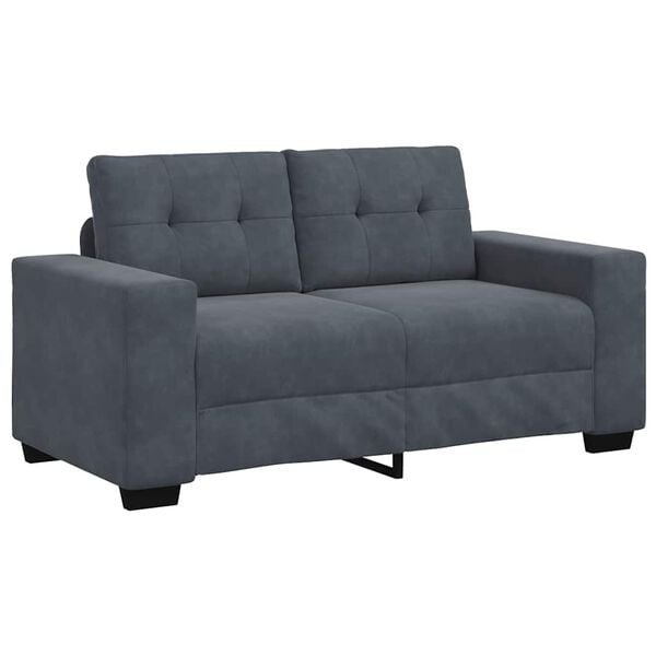 vidaXL Loveseat soffa m&ouml;rkgr&aring; 160x77x82 cm sammet