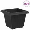 vidaXL Kvadratisk Blomkruka 24 st Svart 33 x 33 x 26 cm Plast