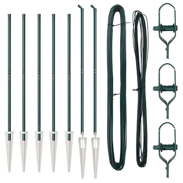 vidaXL St&auml;ngselstolpe 7 pcs Gr&ouml;n St&aring;l