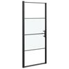 vidaXL Duschd&ouml;rr 81x195 cm halvfrostat h&auml;rdat glas svart