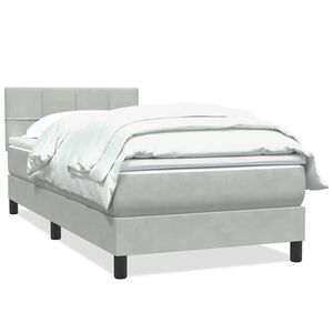 vidaXL Res&aring;rs&auml;ng med madrass ljusgr&aring; 90x220 cm sammet