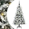 vidaXL Plast Hingad Julgran med 150 LED-lampor Vit 120 cm PE och PVC