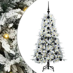 vidaXL Plast Hingad Julgran med 150 LED-lampor Vit 120 cm PE och PVC