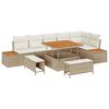 vidaXL Tr&auml;dg&aring;rdsoffset 9 st 8-Antal sittplatser Beige Poly rattan