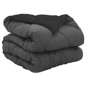 vidaXL Full &Aring;rs-Duvet Svart och Anthracit 200 x 135 cm Mikrofiber