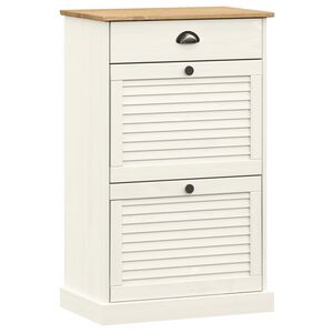 vidaXL Skosk&aring;p VIGO 60x35x96 cm vit massiv furu