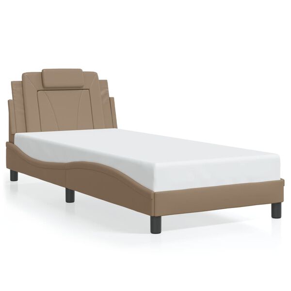vidaXL Bed Frame "Viana" without Mattress Cappuccino 80x200 cm Faux Leather