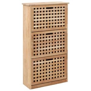 vidaXL Skosk&aring;p massivt valn&ouml;tstr&auml; 55x20x104 cm