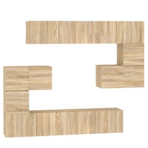 vidaXL V&auml;ggmonterad tv-b&auml;nk somona-ek 37x37x72 cm konstruerat tr&auml;