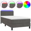 vidaXL Res&aring;rs&auml;ng med madrass och LED m&ouml;rkgr&aring; 100x200 cm sammet