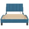 vidaXL Bed Frame with LED without Mattress "Hanko" Blue 100x200 cm Velvet