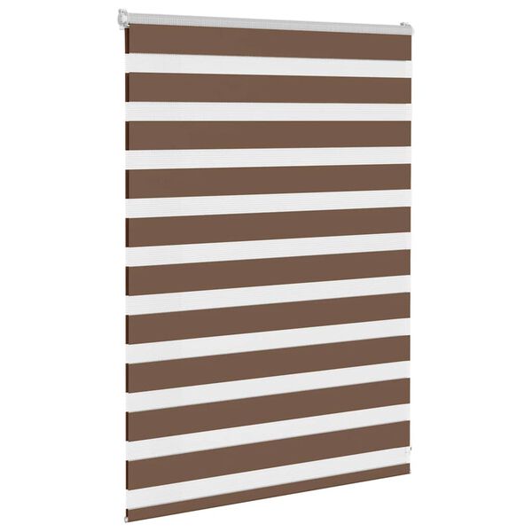 vidaXL Rullgardin zebra brun 100x100 cm tyg bredd 95,9 cm polyester