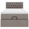 vidaXL Ottoman s&auml;ngram med madrass taupe 90x190 cm tyg