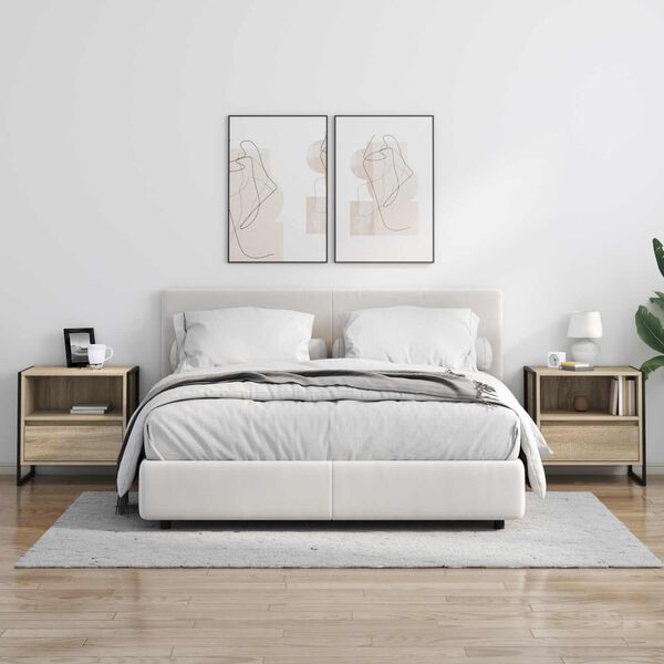 vidaXL S&auml;ngbord med l&aring;da Sonoma 50 x 39,5 x 50 cm Konstruerat tr&auml;