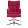 vidaXL Vilstol med fotpall vinr&ouml;d sammet