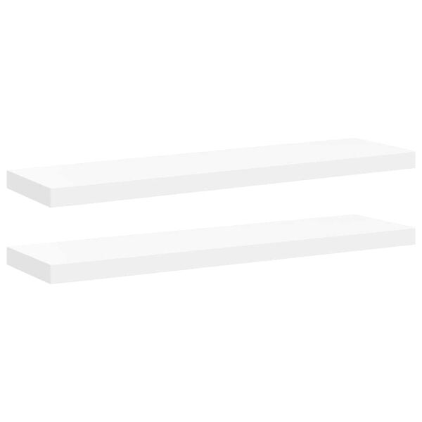 vidaXL Sv&auml;vande v&auml;gghyllor 2 st vit 90x23,5x3,8 cm MDF