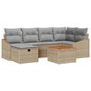 vidaXL Tr&auml;dg&aring;rdsoffset 7 st Beige Poly rattan