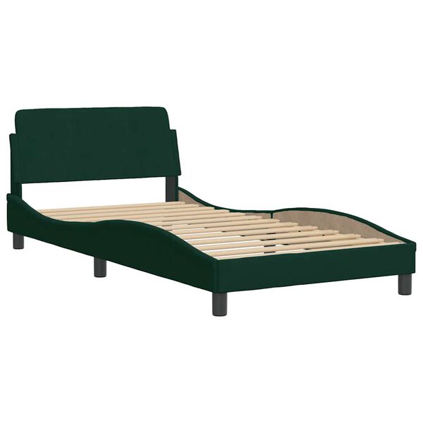 vidaXL Bed Frame "Dover" Dark Green 100x200 cm Velvet