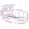 vidaXL S&auml;ng med bokhylla utan madrass vit 75x190cm massiv furu
