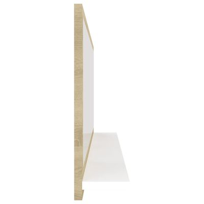 vidaXL Spegelskåp vit och sonoma-ek 100x10,5x37 cm konstruerat trä