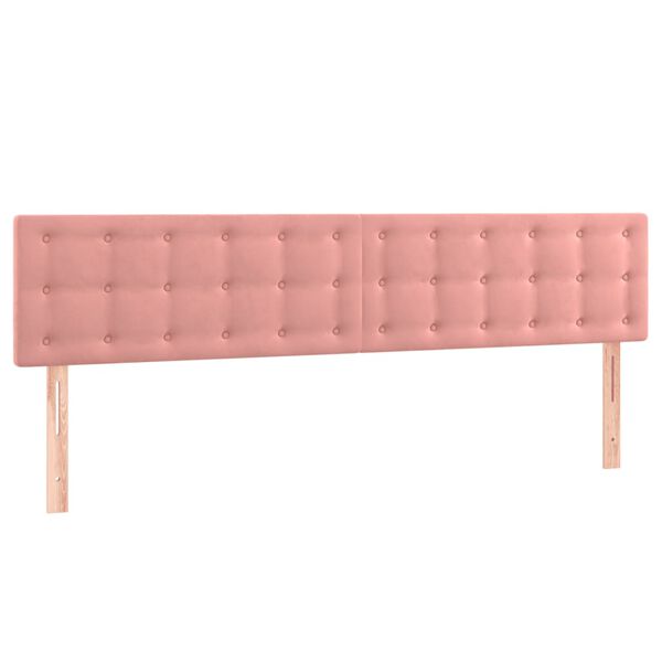 vidaXL Sänggavel LED rosa 200x5x78/88 cm sammet